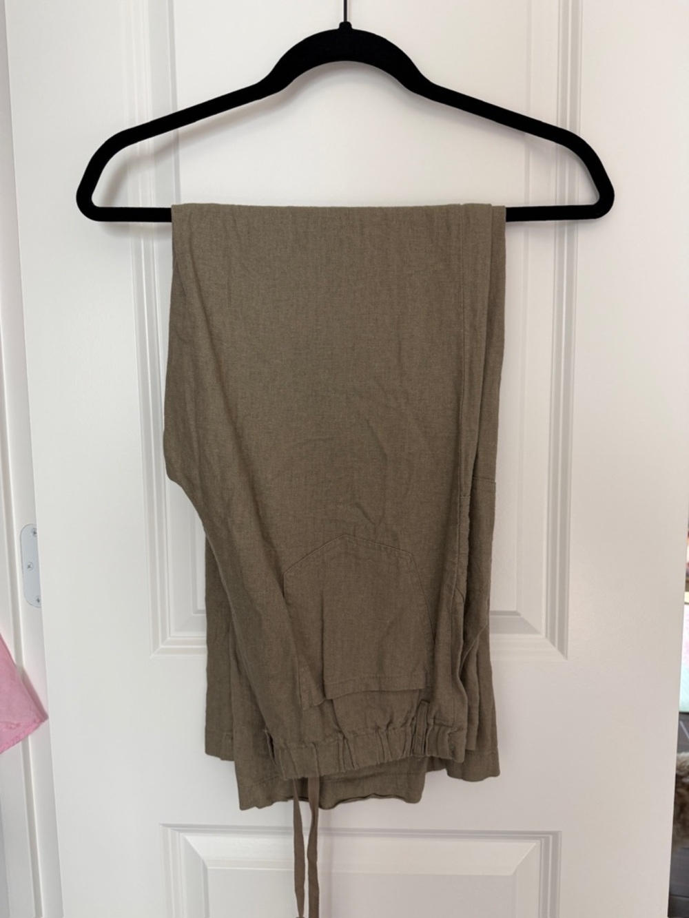 KHAKI LINEN TROUSERS